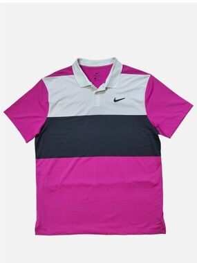 Nike Vapor Golf T-Shirt Men's Multicolor Dri-Fit Polo Tee Size Small